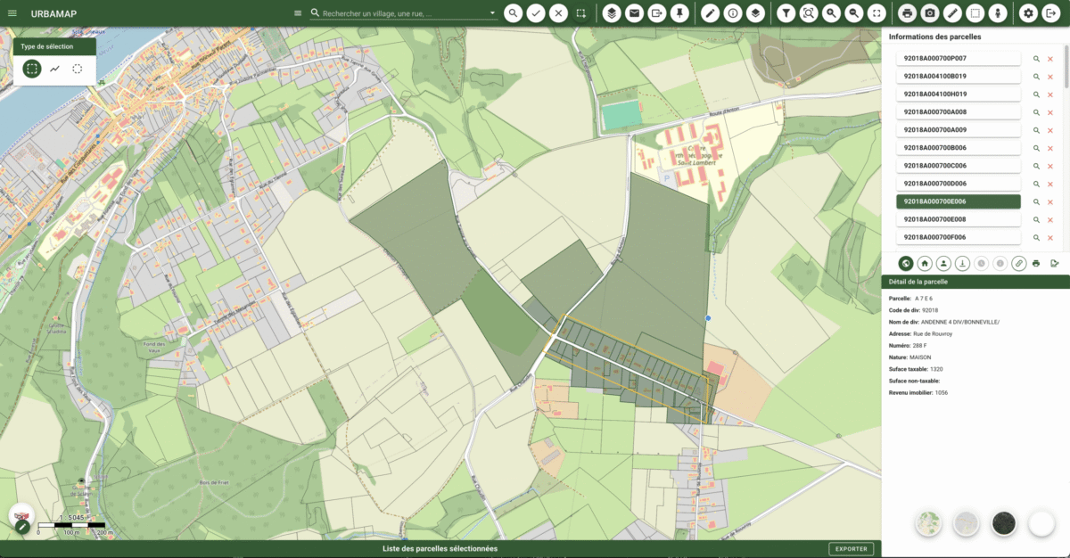 urbamap_Info parcelles